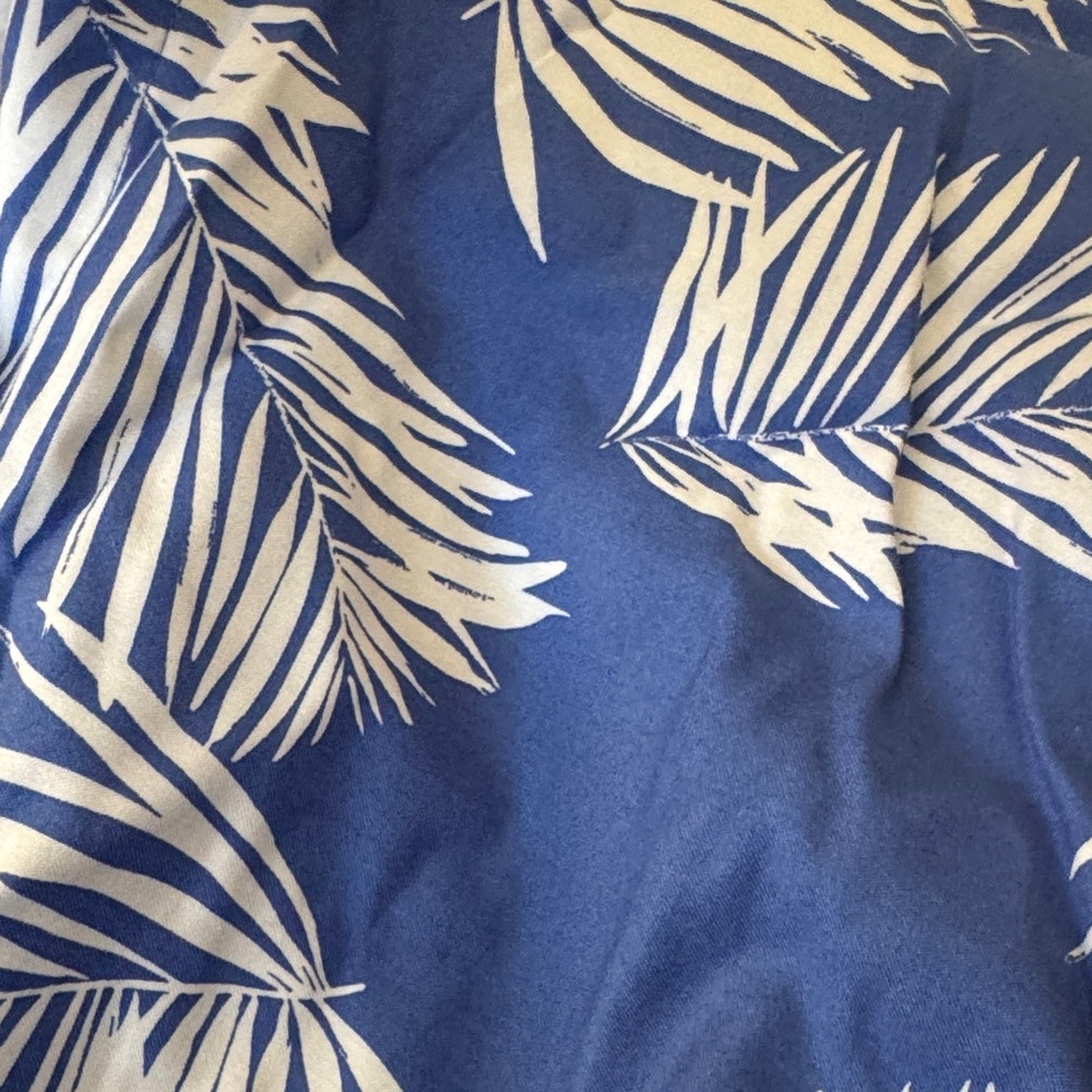 Chicos Blue and White Palm Print Shirt - Picture 4 of 6